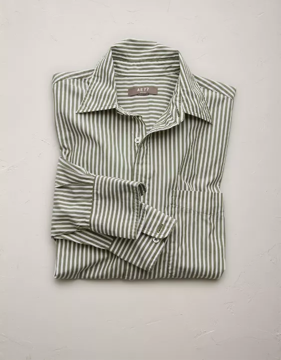 Aeo AE77 Premium Oversized Poplin Boyfriend Shirt