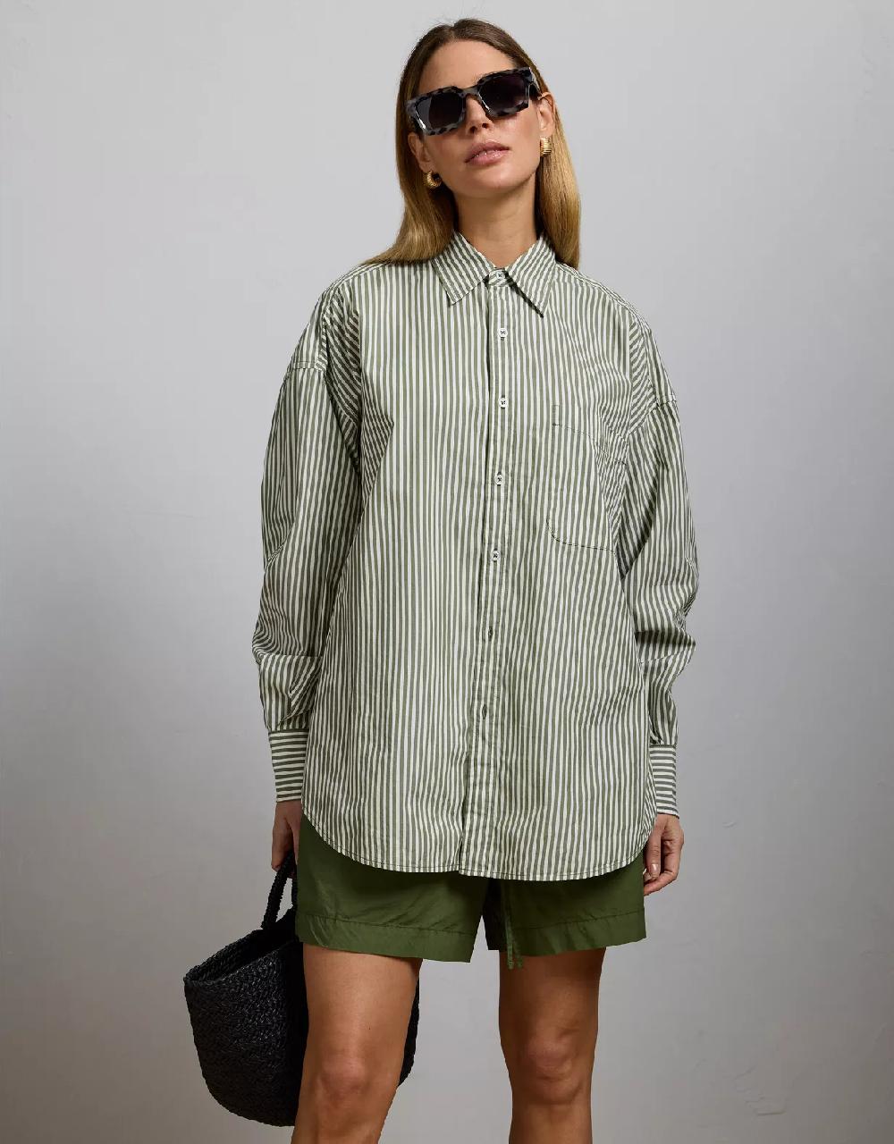 aeo AE77 Premium Oversized Poplin Boyfriend Shirt