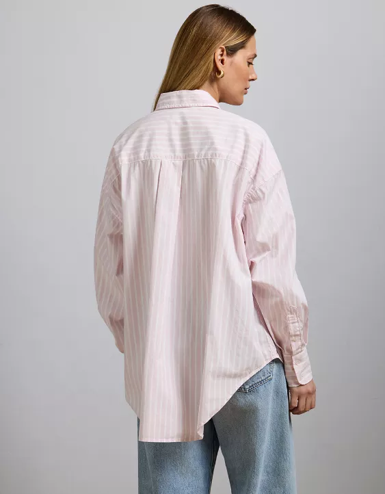 Aeo AE77 Premium Oversized Poplin Boyfriend Shirt