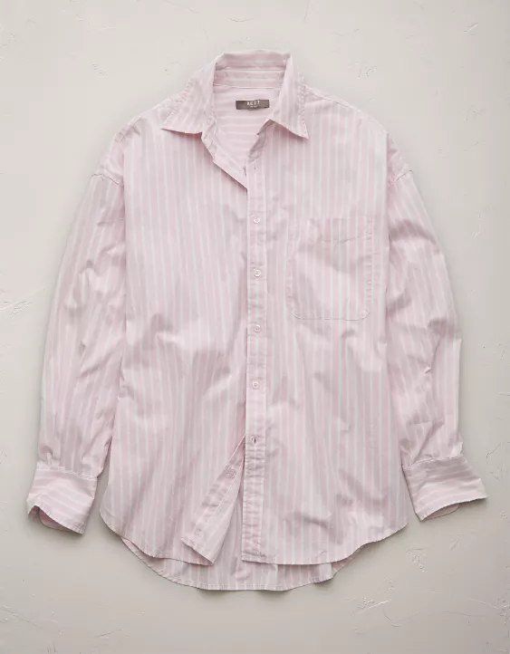 Aeo AE77 Premium Oversized Poplin Boyfriend Shirt