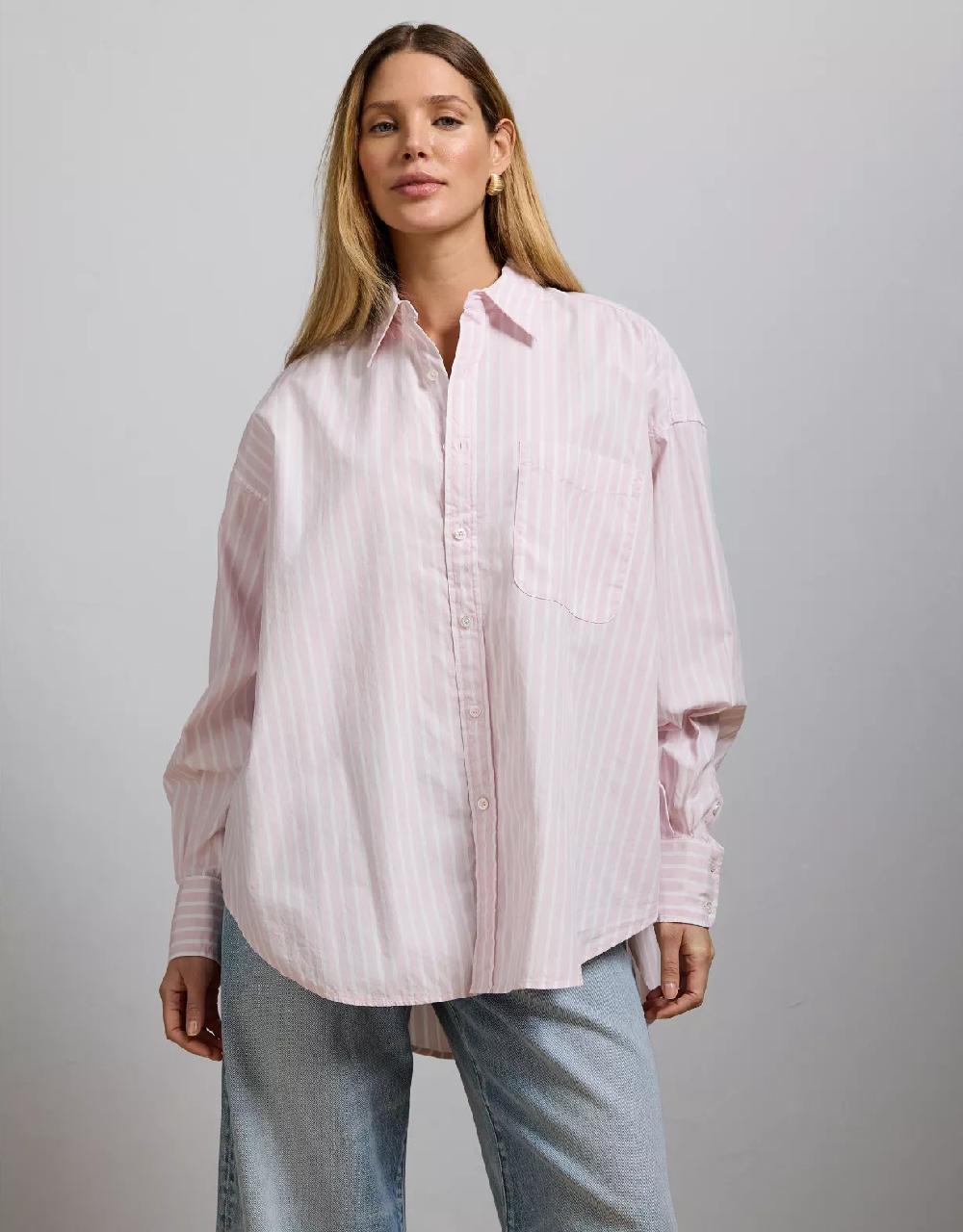 aeo AE77 Premium Oversized Poplin Boyfriend Shirt
