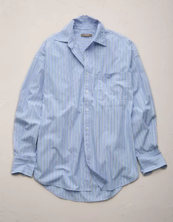 Aeo AE77 Premium Oversized Poplin Boyfriend Shirt