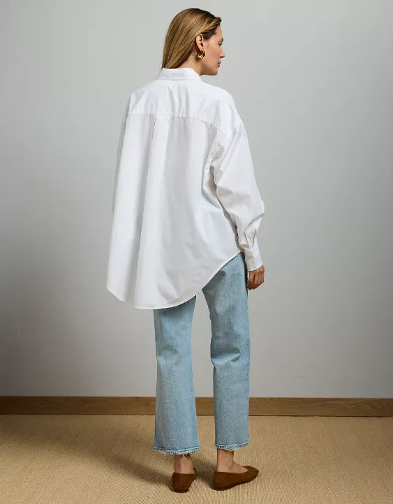 Aeo AE77 Premium Oversized Poplin Boyfriend Shirt
