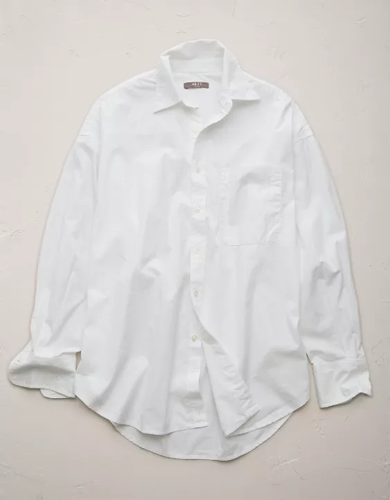 Aeo AE77 Premium Oversized Poplin Boyfriend Shirt