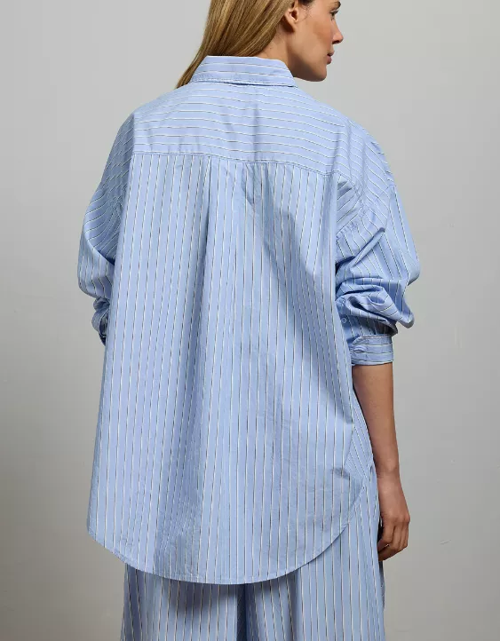 Aeo AE77 Premium Oversized Poplin Boyfriend Shirt