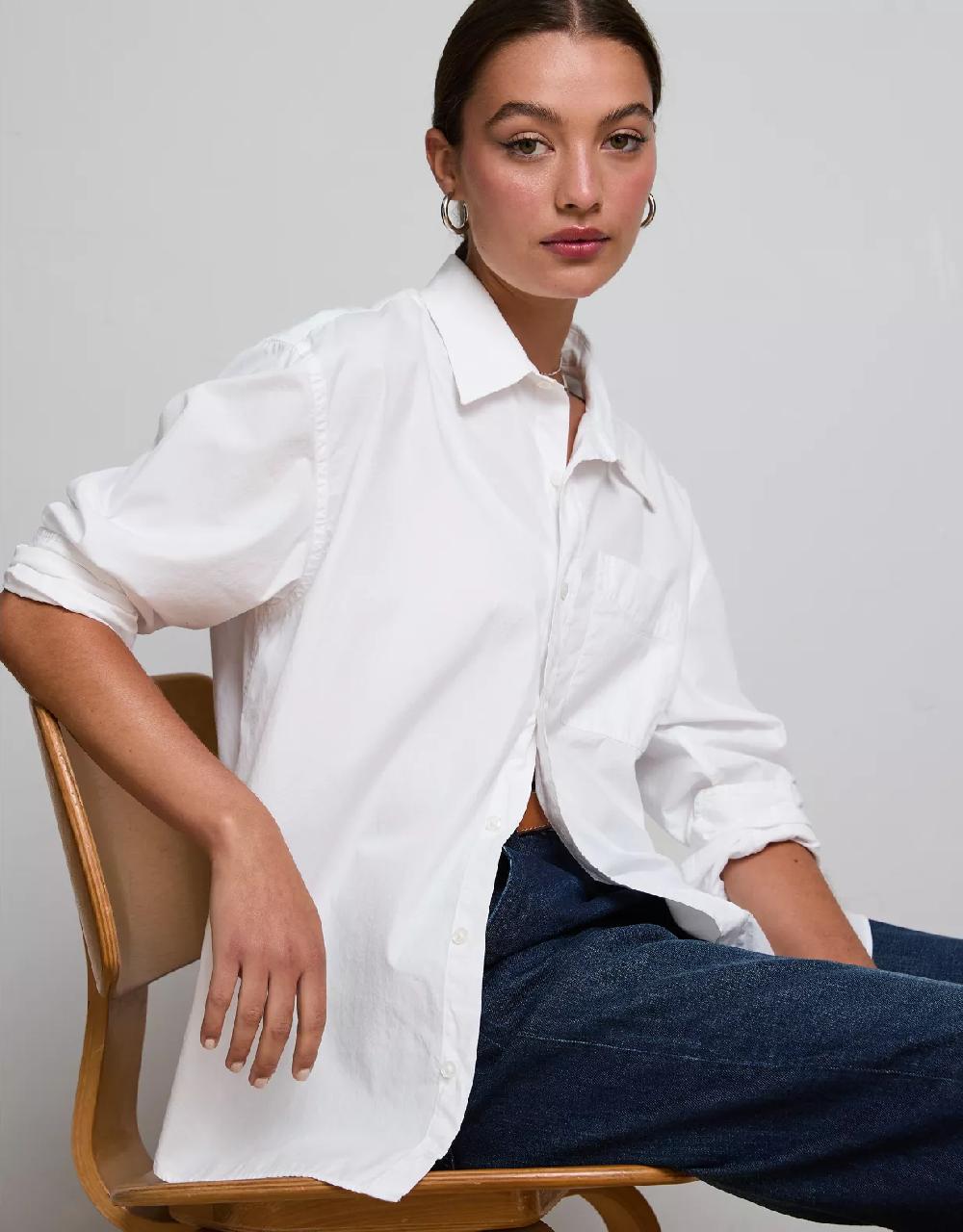 aeo AE77 Premium Poplin Boyfriend Shirt