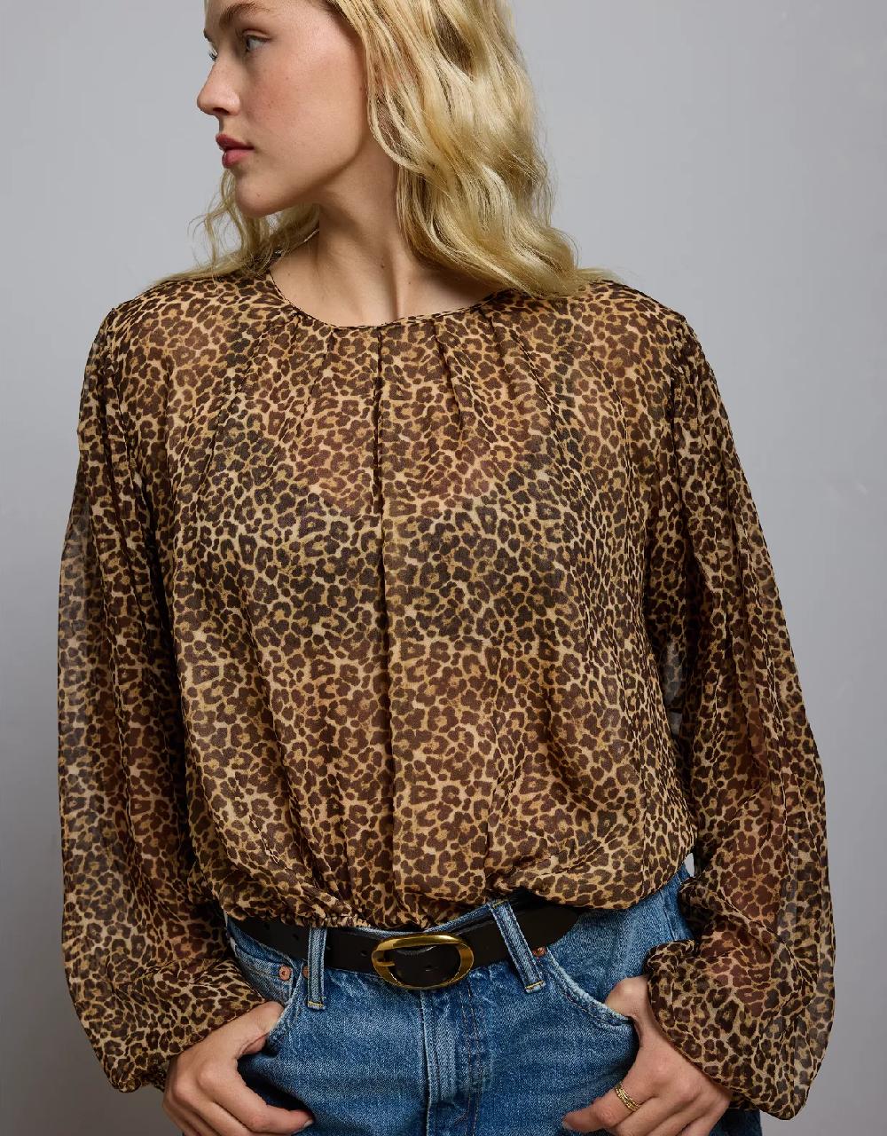 aeo AE77 Premium Silk Bubble Blouse