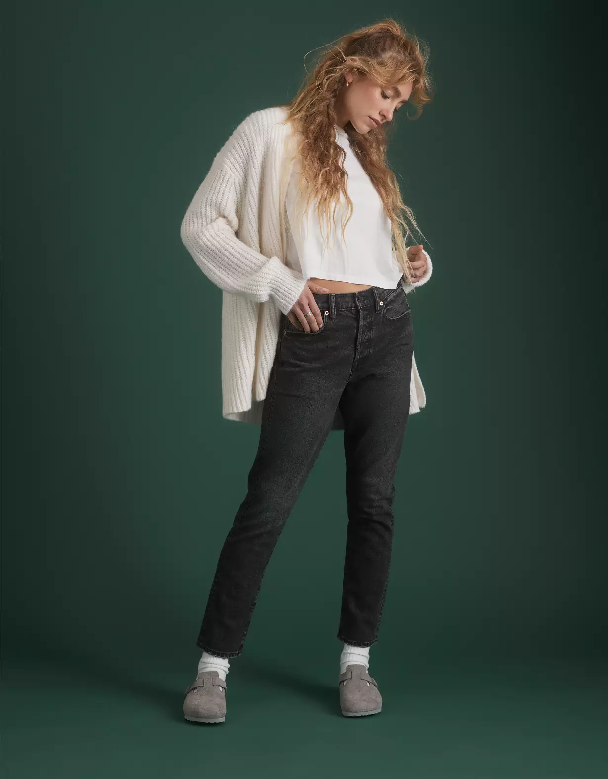 aeo AE77 Premium Straight Crop Jean