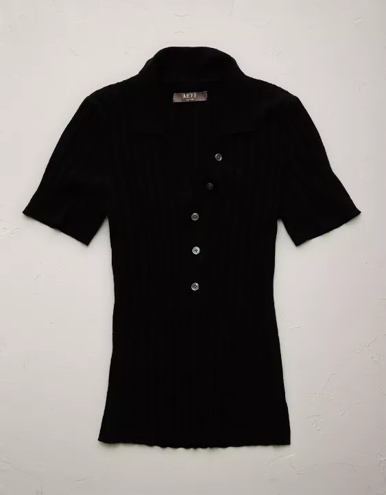 Aeo AE77 Premium Wool-Silk Blend Polo Shirt