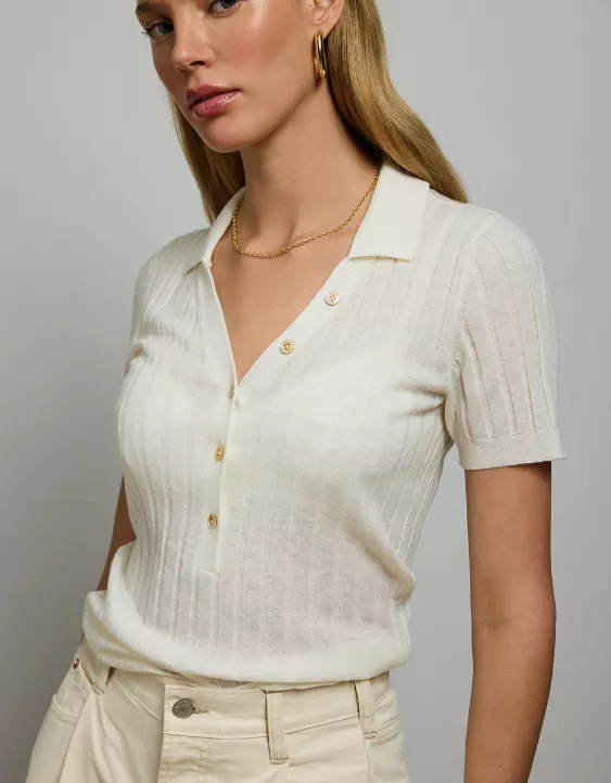 Aeo AE77 Premium Wool-Silk Blend Polo Shirt