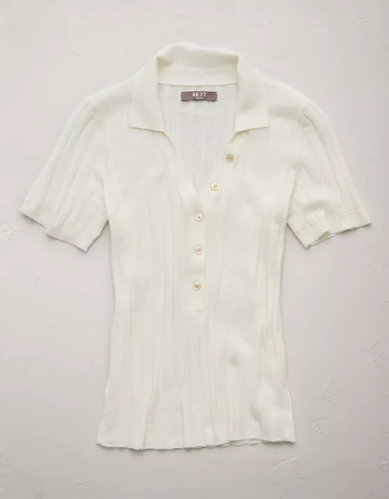 Aeo AE77 Premium Wool-Silk Blend Polo Shirt