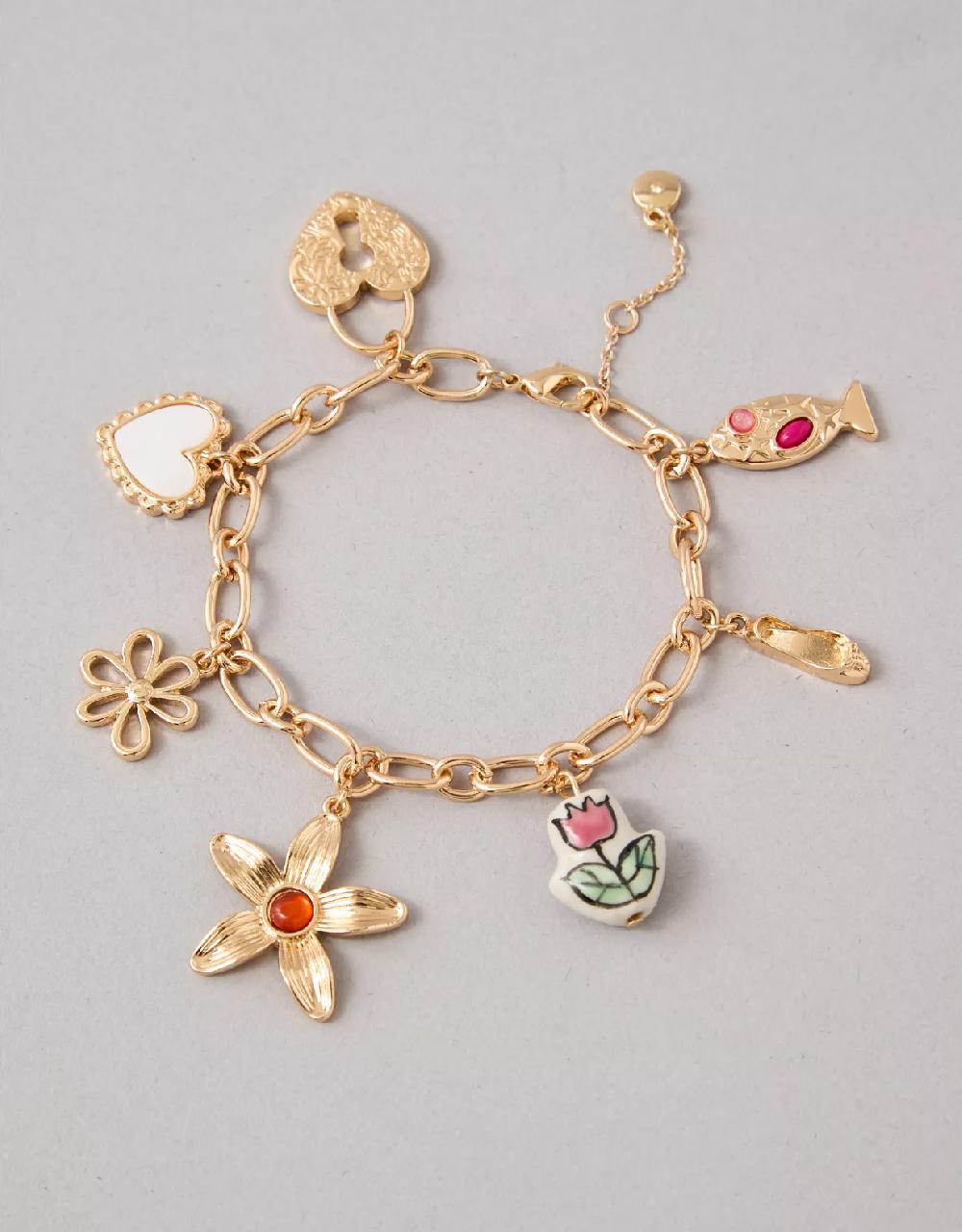 aeo AEO Hearts & Stars Charm Bracelet