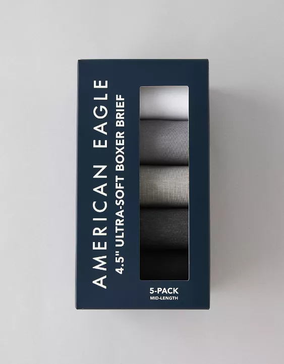 Aeo AEO Men's 4.5" Ultra Soft Boxer Brief 5-Pack