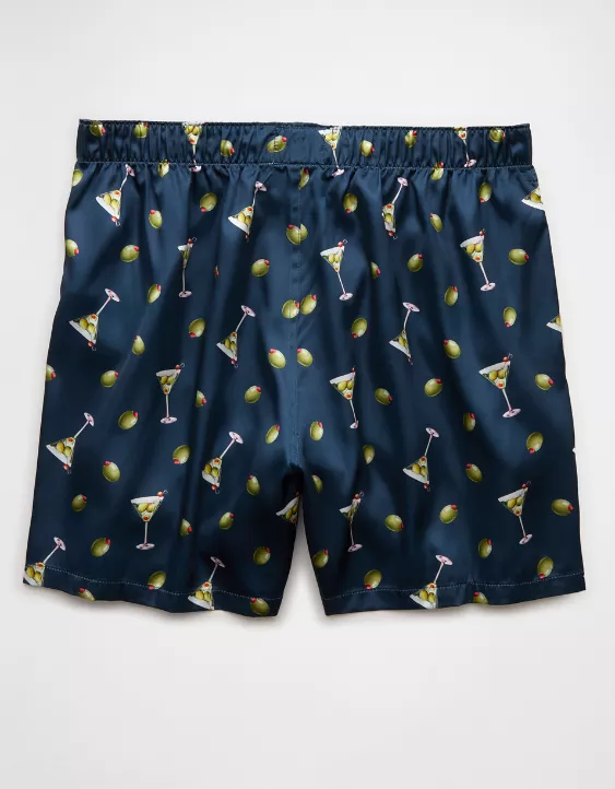 Aeo AEO Men's Olives Satin Pocket Boxer Short
