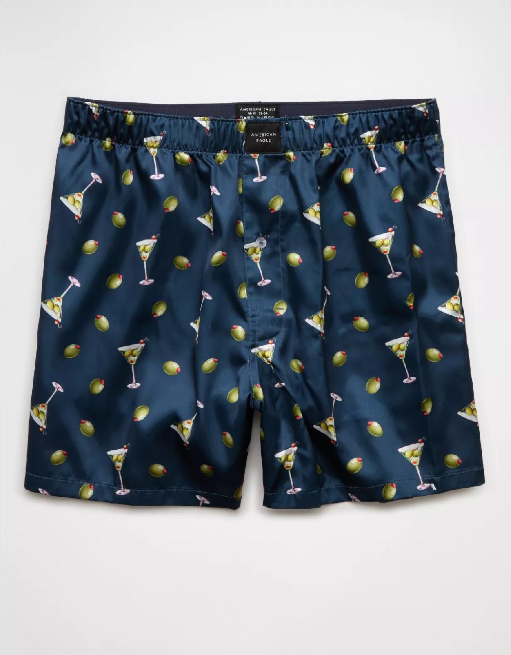 aeo AEO Men's Olives Satin Pocket Boxer Short