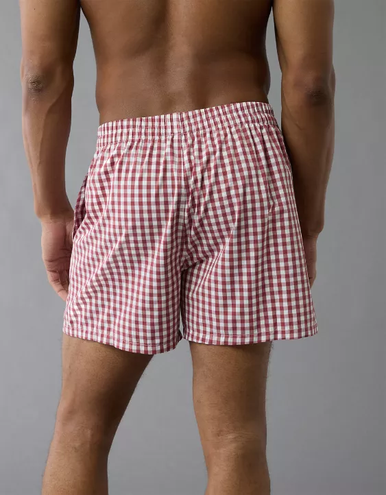 Aeo AEO Men's Plaid Poplin Pocket Boxer Short