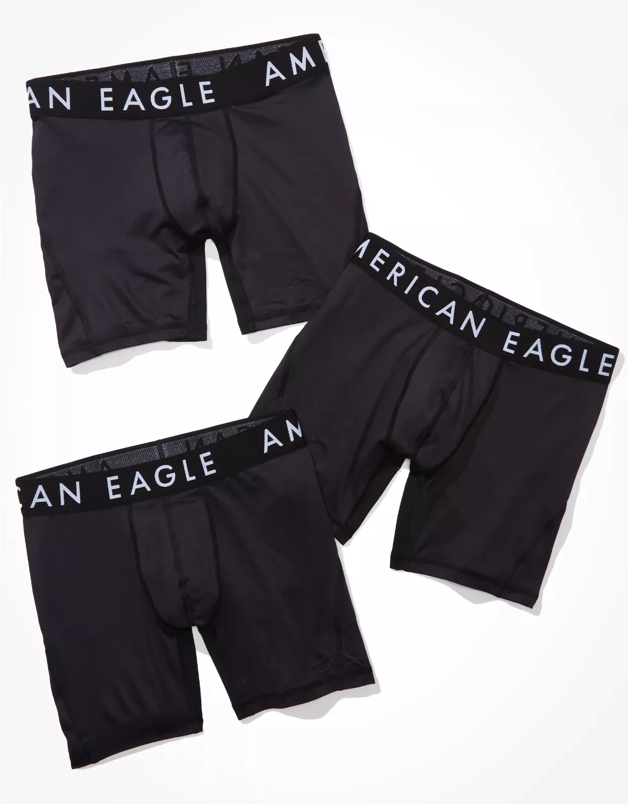 aeo AEO Men's Solid 6" Flex Boxer Brief 3-Pack