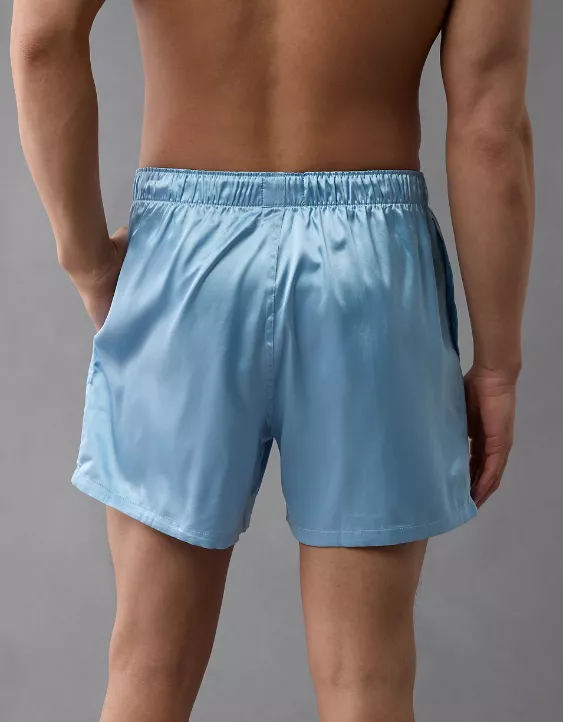 Aeo AEO Men's Solid Satin Pocket Boxer Short