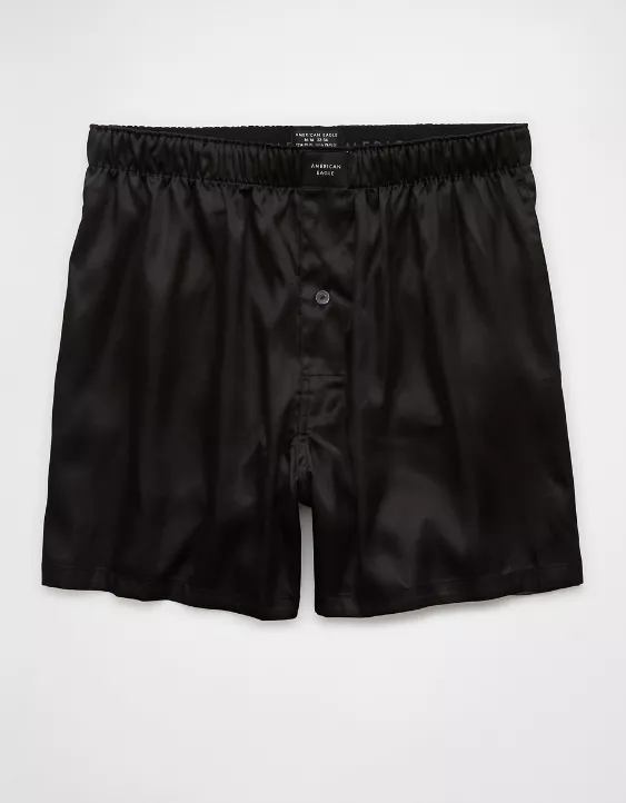Aeo AEO Men's Solid Satin Pocket Boxer Short
