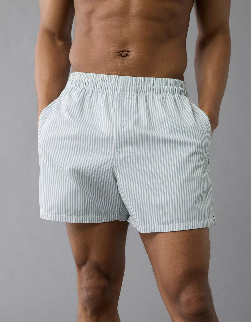 aeo AEO Men's Striped Poplin Pocket Boxer Short