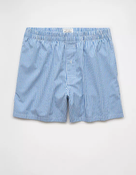 Aeo AEO Men's Striped Poplin Pocket Boxer Short