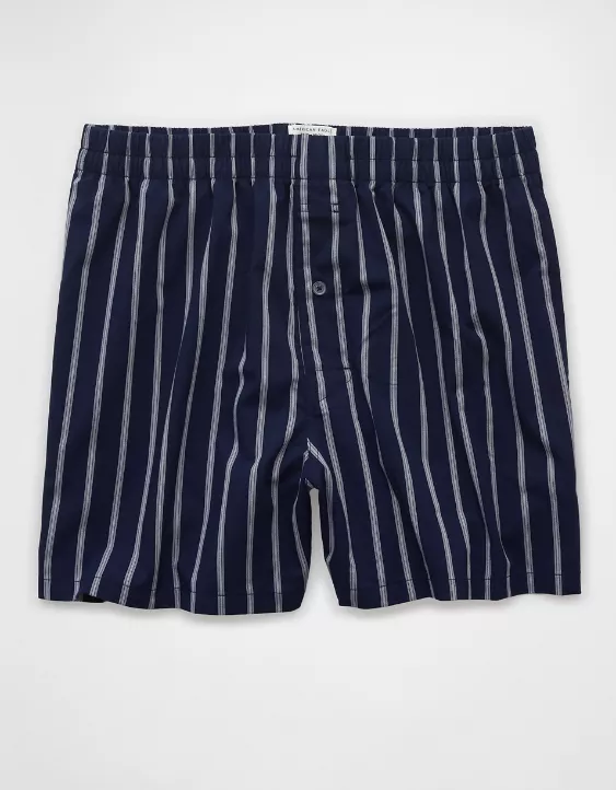 Aeo AEO Men's Striped Poplin Pocket Boxer Short