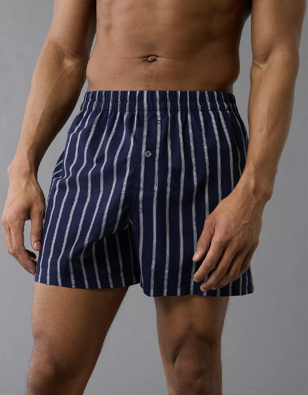 aeo AEO Men's Striped Poplin Pocket Boxer Short