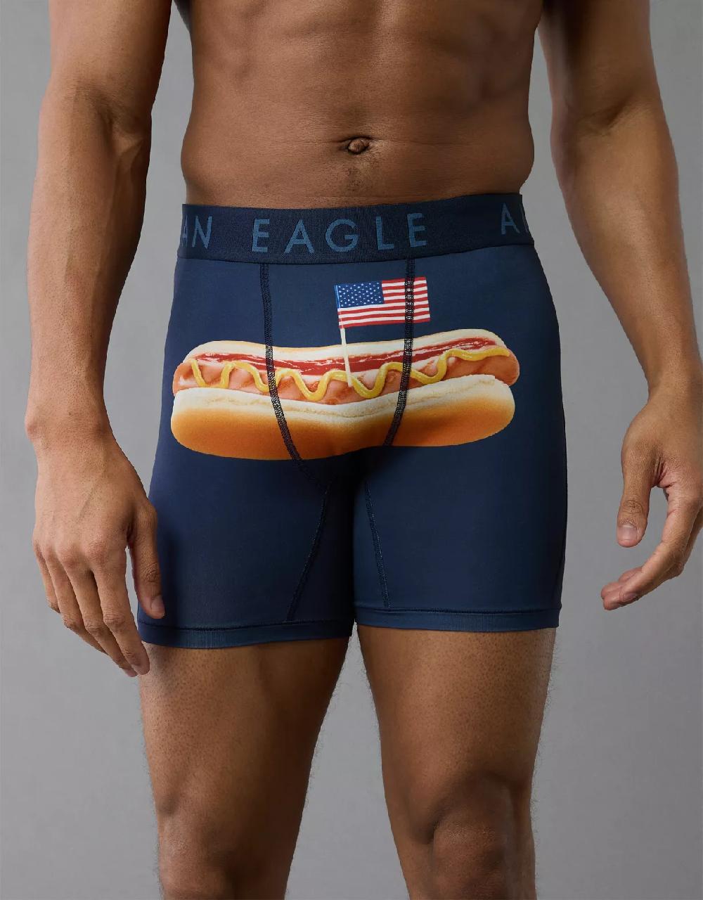 aeo AEO Men's USA Hot Dog 6" Flex Boxer Brief