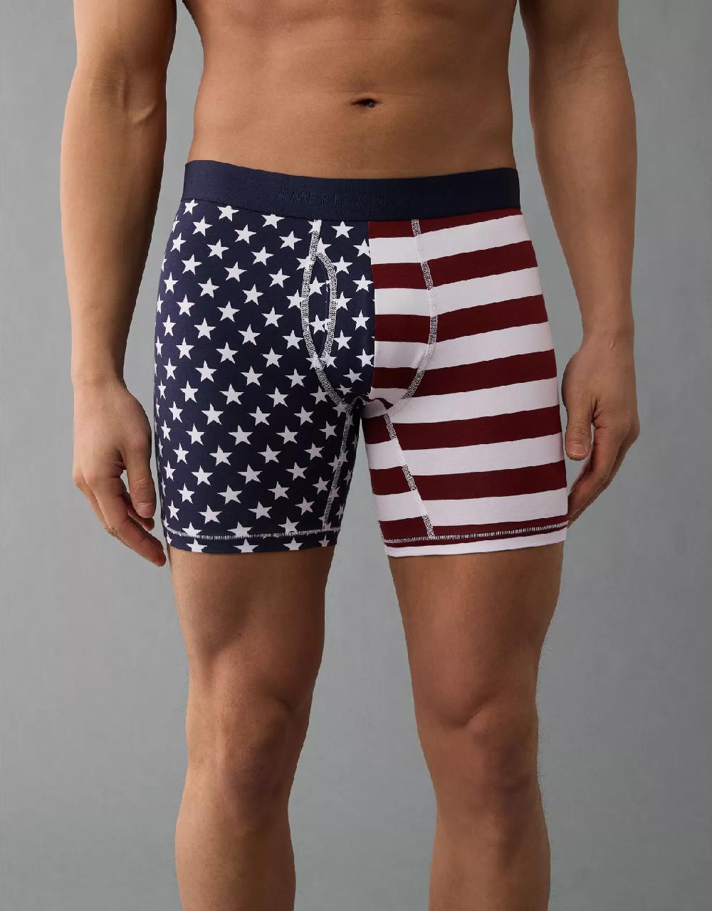 aeo AEO Men's USA Stars & Stripes 6" Flex Boxer Brief