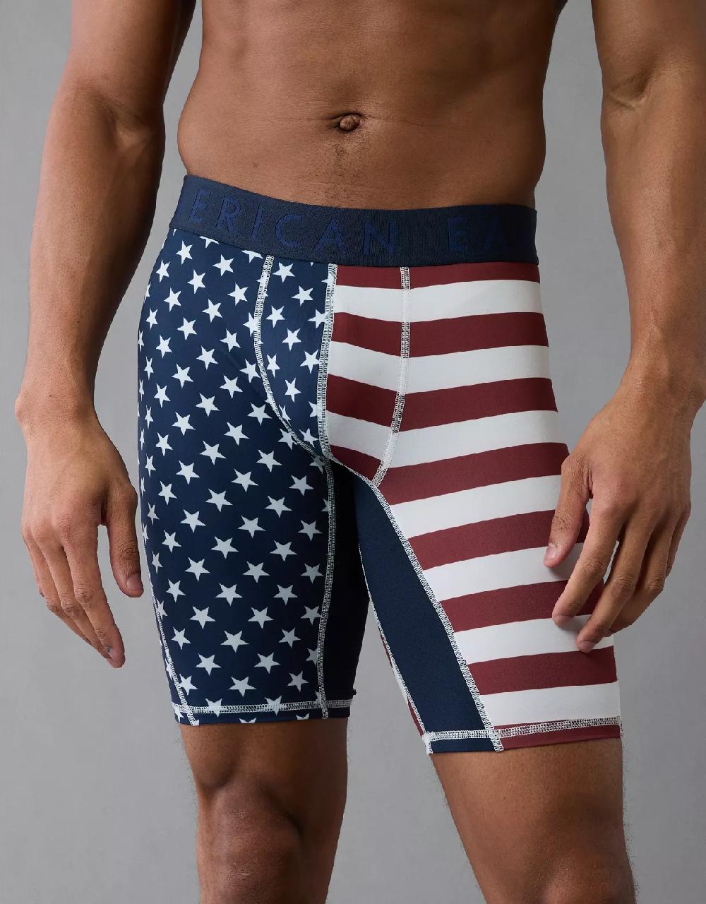 aeo AEO Men's USA Stars & Stripes 8" Flex Boxer Brief