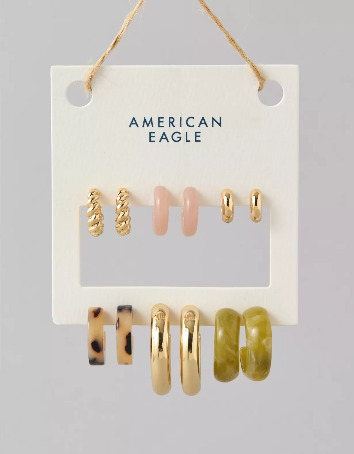 Aeo AEO Resin & Gold-Plated Hoop Earrings 6-Pack