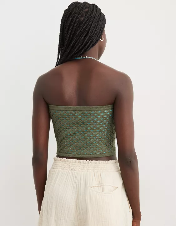 Aeo Aerie Crochet Sweater Tube Top