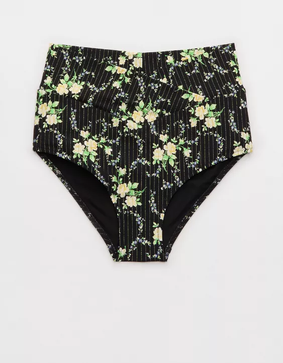 Aeo Aerie Crossover High Waisted Bikini Bottom