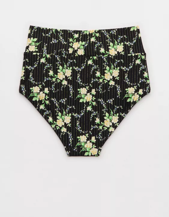 Aeo Aerie Crossover High Waisted Bikini Bottom