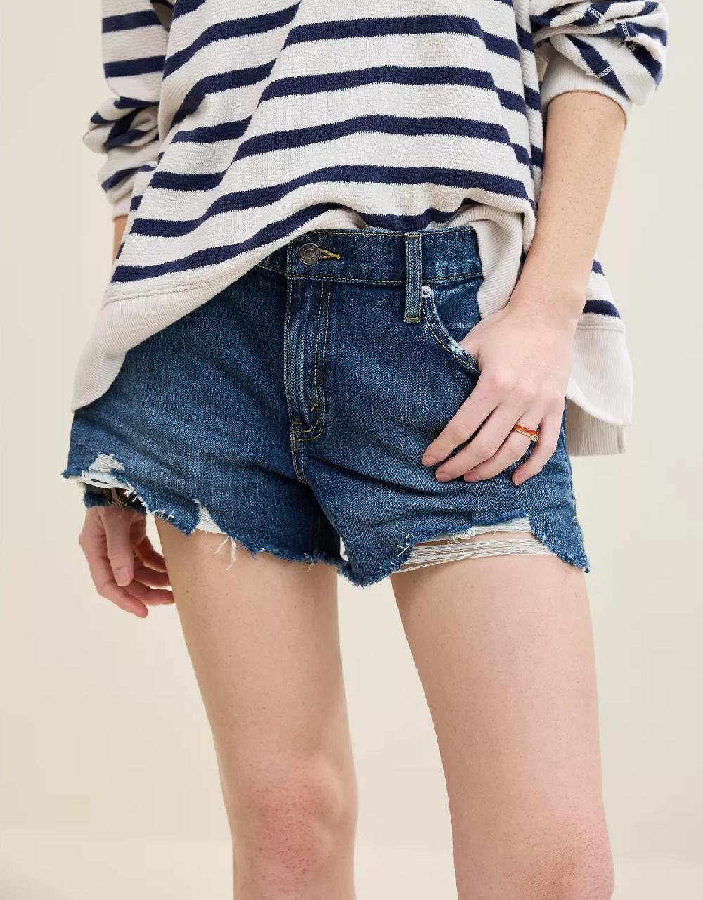 aeo Aerie Daydream Distressed Denim Short