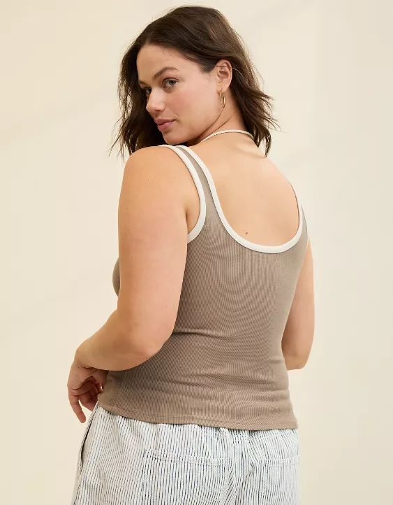 Aeo Aerie Double Scoop Neck Tank Top