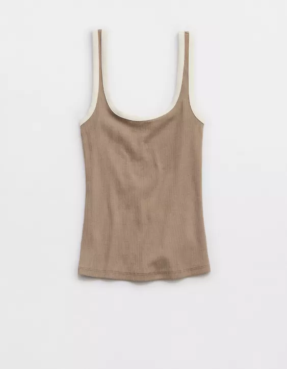 Aeo Aerie Double Scoop Neck Tank Top