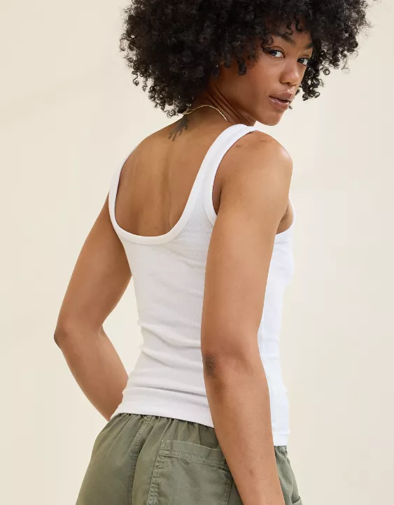 Aeo Aerie Double Scoop Neck Tank Top