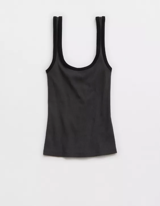 Aeo Aerie Double Scoop Neck Tank Top