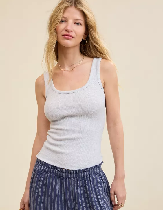 Aeo Aerie Double Scoop Neck Tank Top