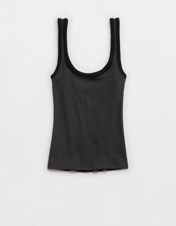 Aeo Aerie Double Scoop Neck Tank Top