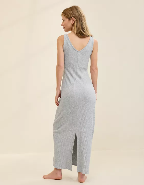Aeo Aerie Double V Henley Bodycon Maxi Dress