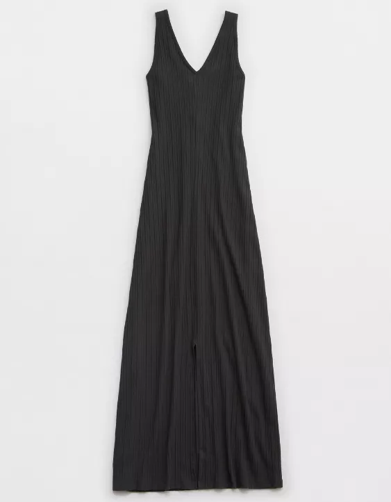 Aeo Aerie Double V Henley Bodycon Maxi Dress