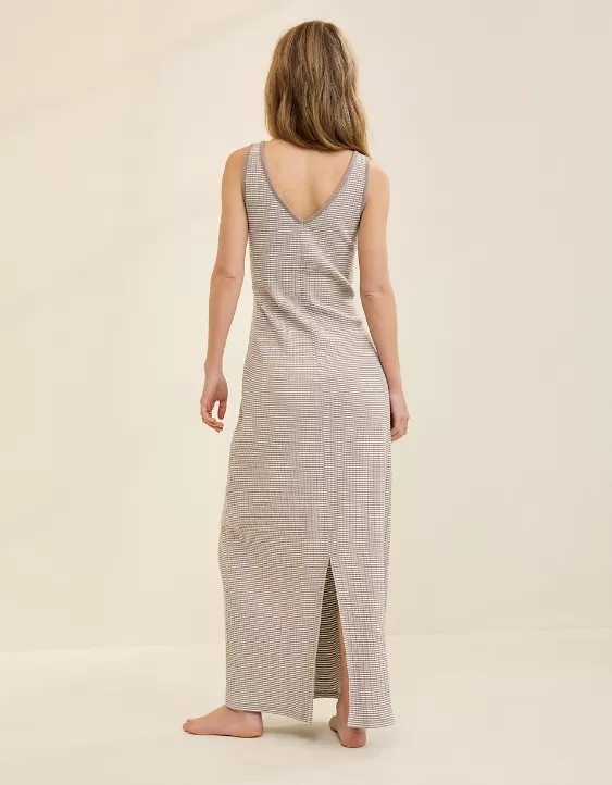Aeo Aerie Double V Henley Bodycon Maxi Dress