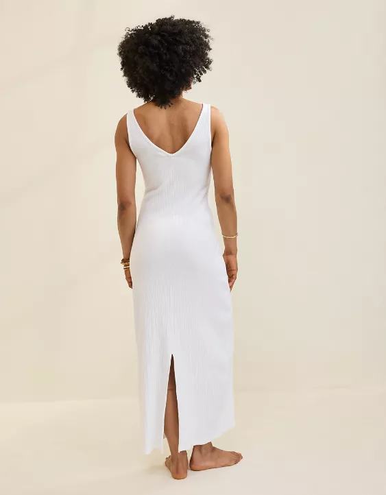 Aeo Aerie Double V Henley Bodycon Maxi Dress