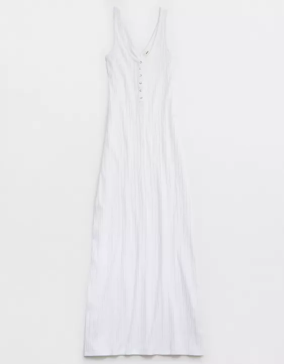 Aeo Aerie Double V Henley Bodycon Maxi Dress