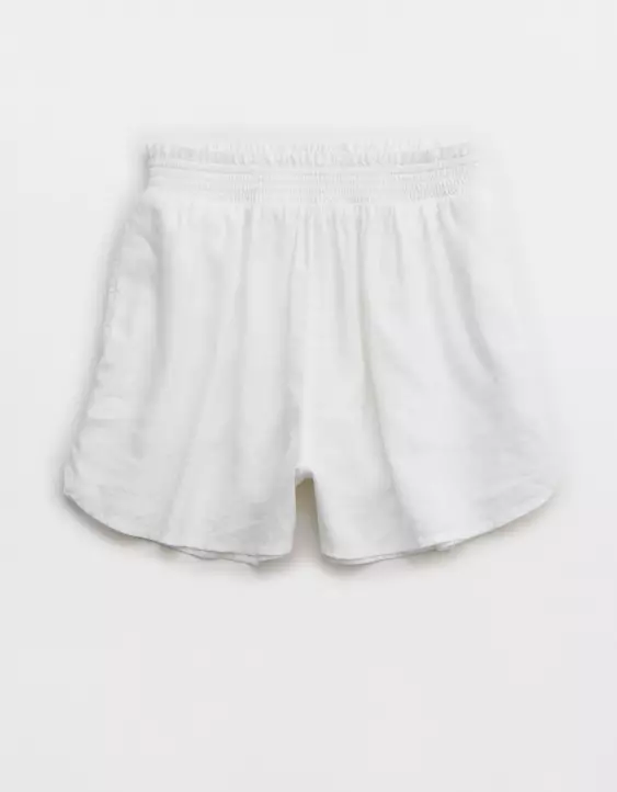 Aeo Aerie Linen Blend High Waisted Short