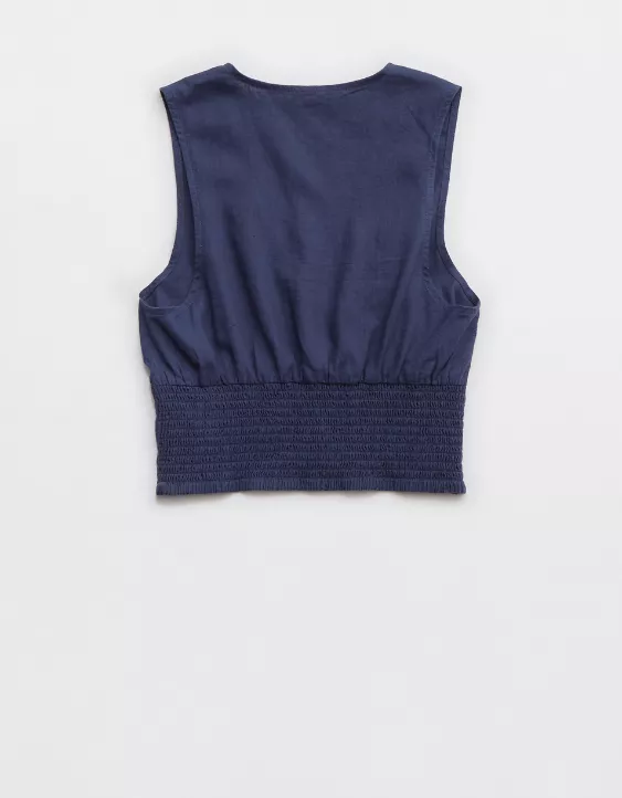 Aeo Aerie Linen Blend Vest