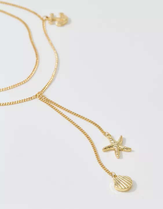 Aeo Aerie Ocean Charm Layered Belly Chain