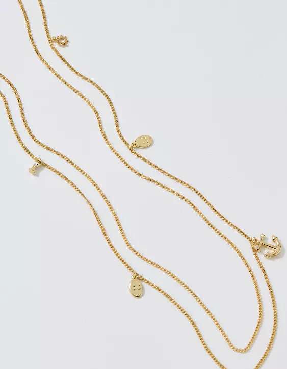 Aeo Aerie Ocean Charm Layered Belly Chain